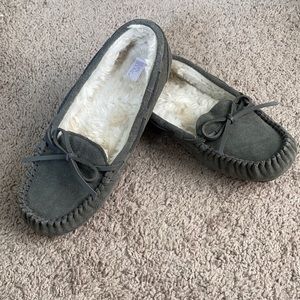 Stars above moccasin slippers